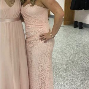 David’s Bridal size 12 strapless lace bridesmaid